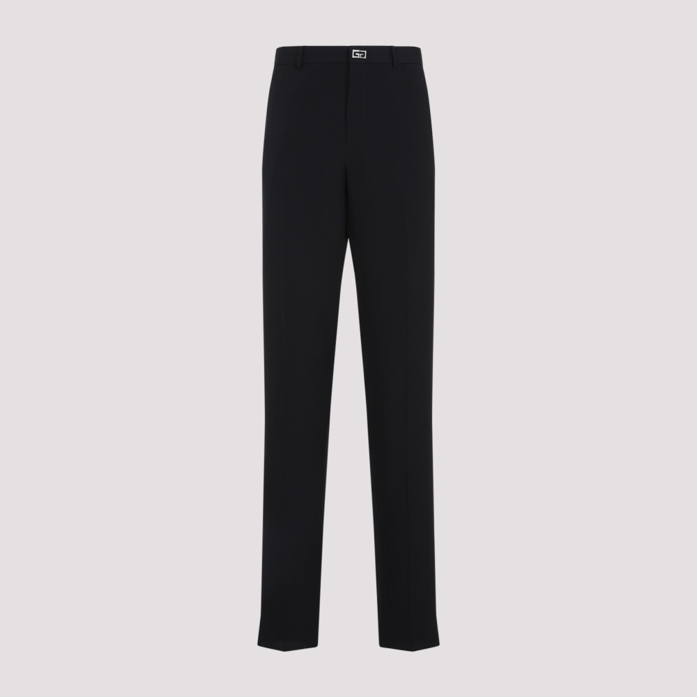 GIVENCHY BLACK NEW METAL DETAIL PANTS