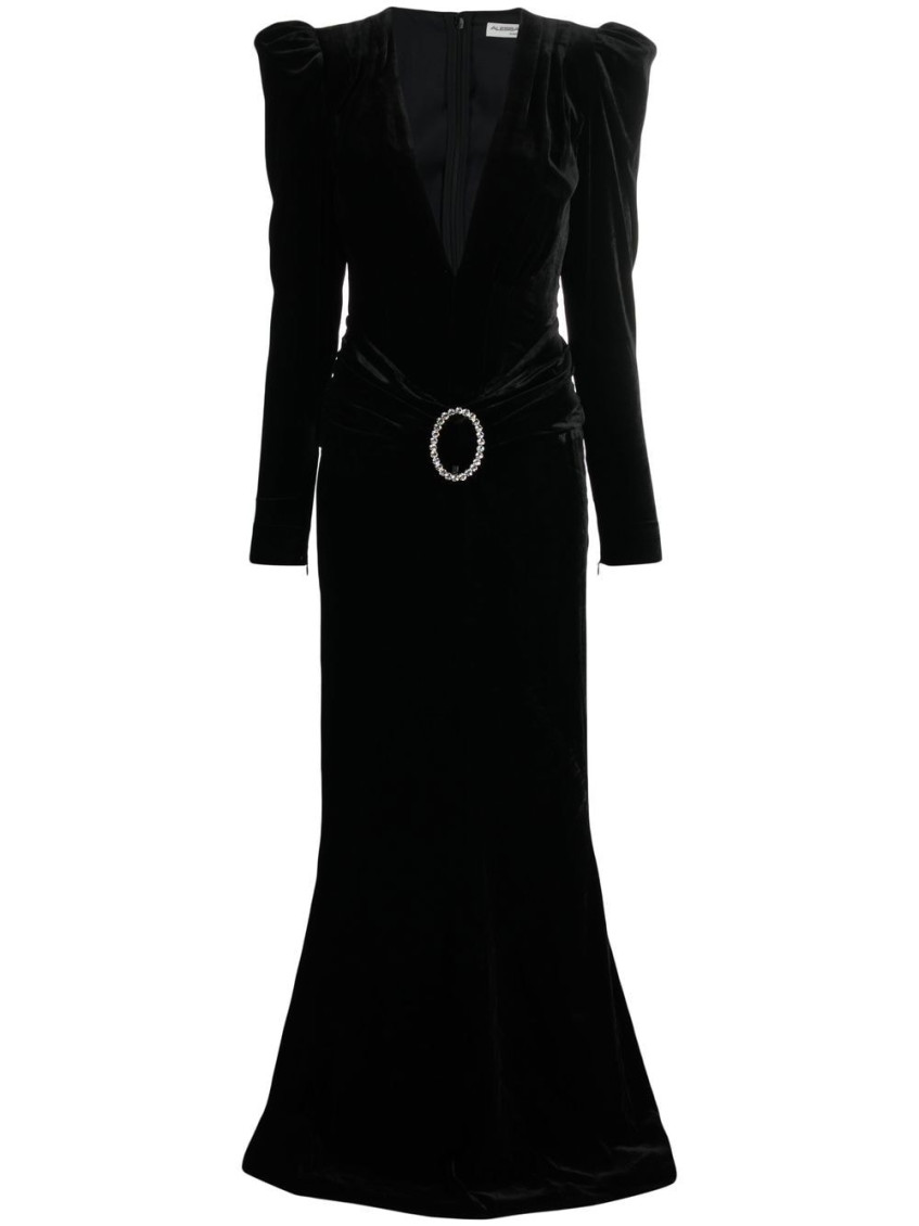 Alessandra Rich Silk Dress In Black