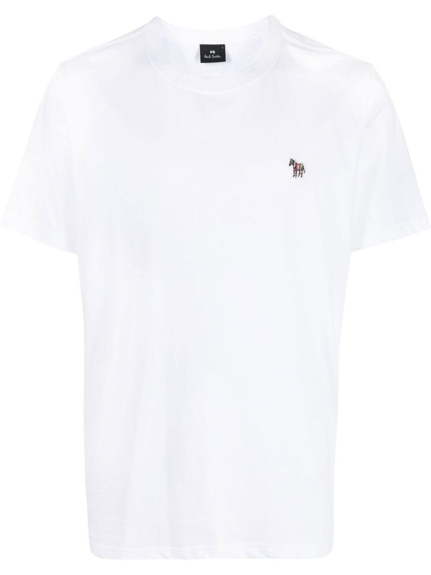 PAUL SMITH WHITE WHITE LOGO PATCH T-SHIRT