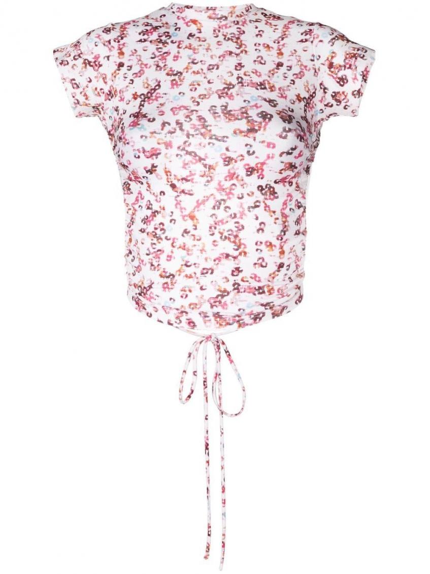 Isabel Marant Multicolour Printed Top In Beige