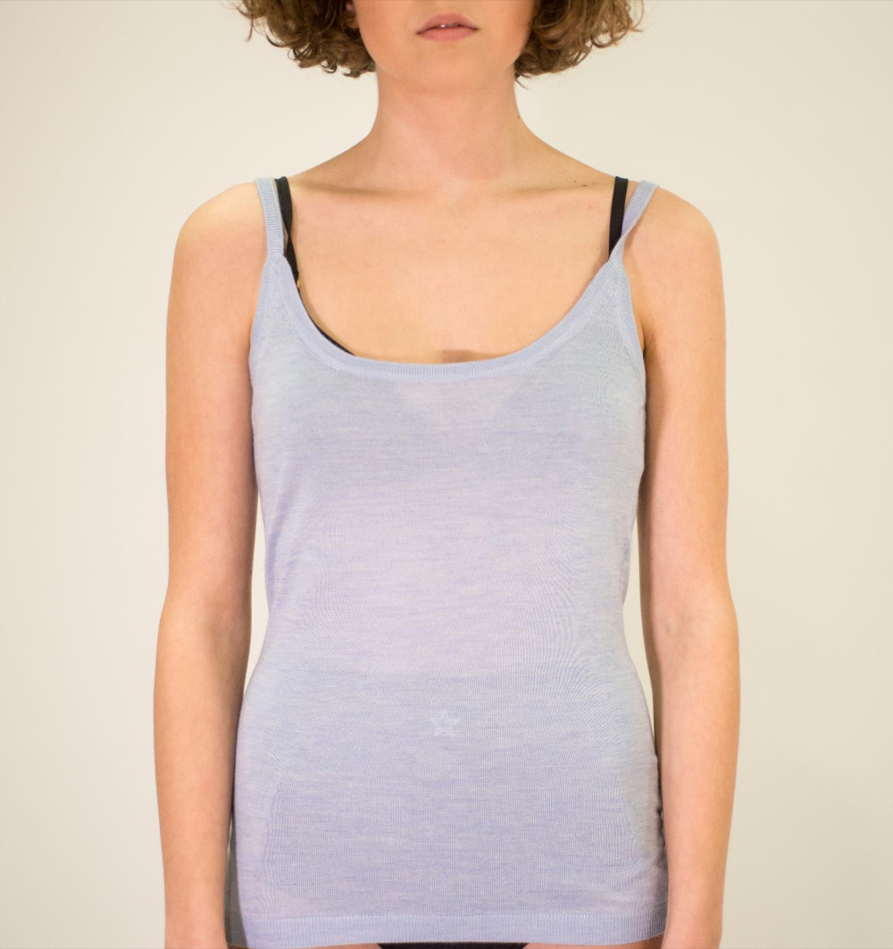 La Rose Scoop-neck Tank Top In Grey