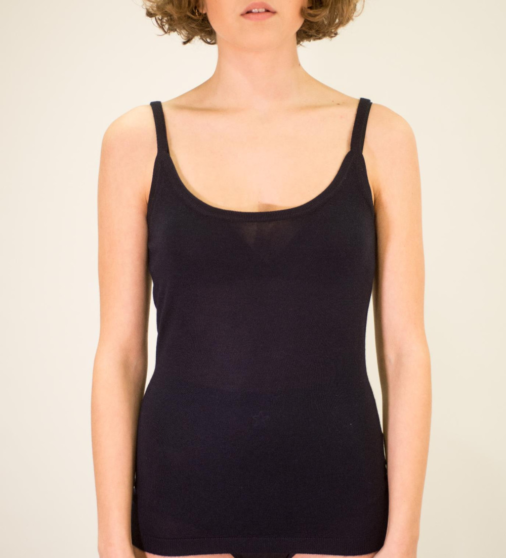 La Rose Blue Tank Top In Dark Blue