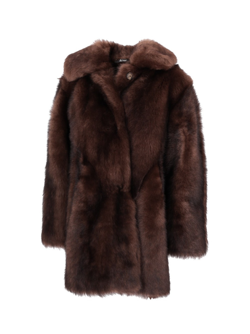La Rose Montone Pelo Lungo In Dark Brown