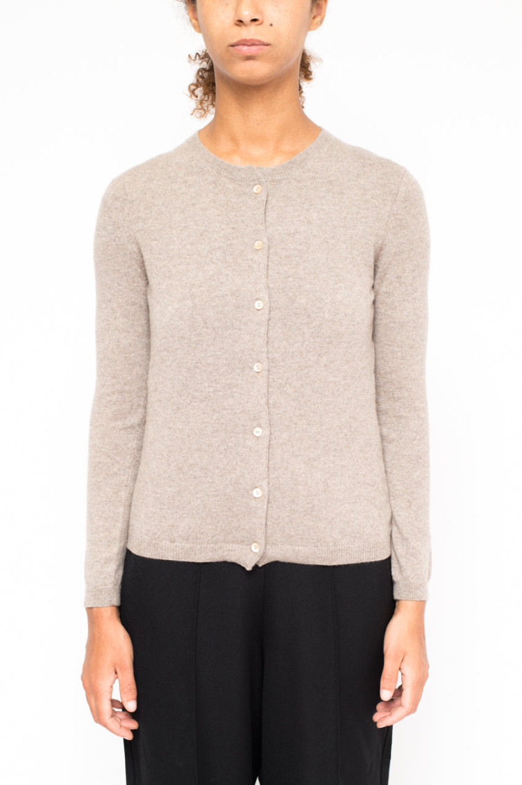 La Rose Button-fastening Cashmere Cardigan In Beige