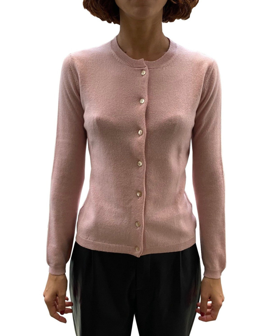 La Rose Beige Cashmere Cardigan In Beige