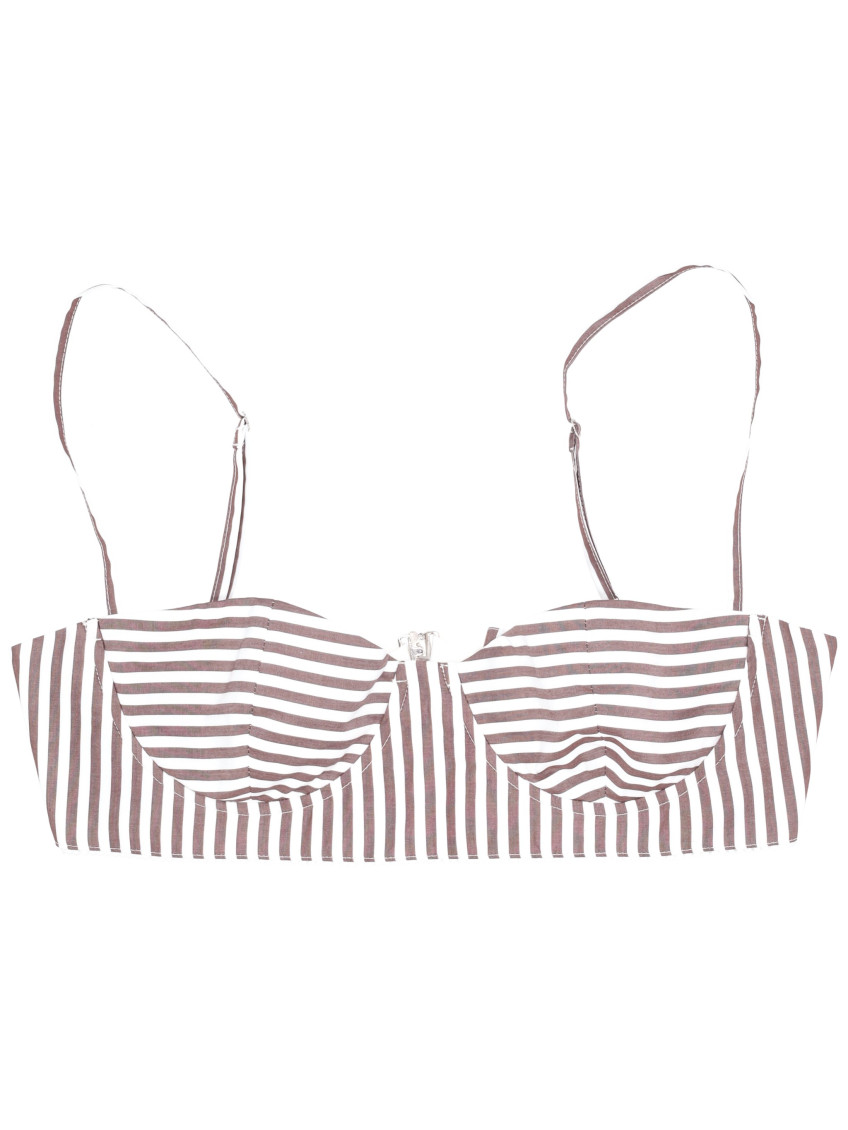 La Rose Cotton Bralette In Brown