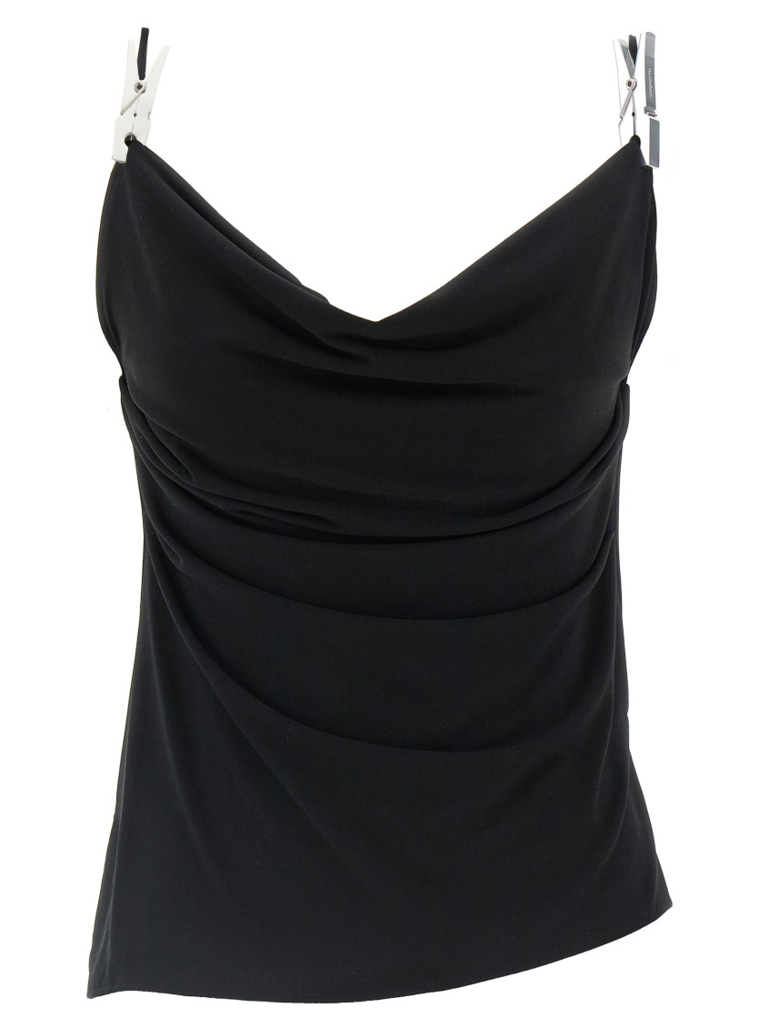 Shop Coperni Black Draped Washing Clip Gala Top