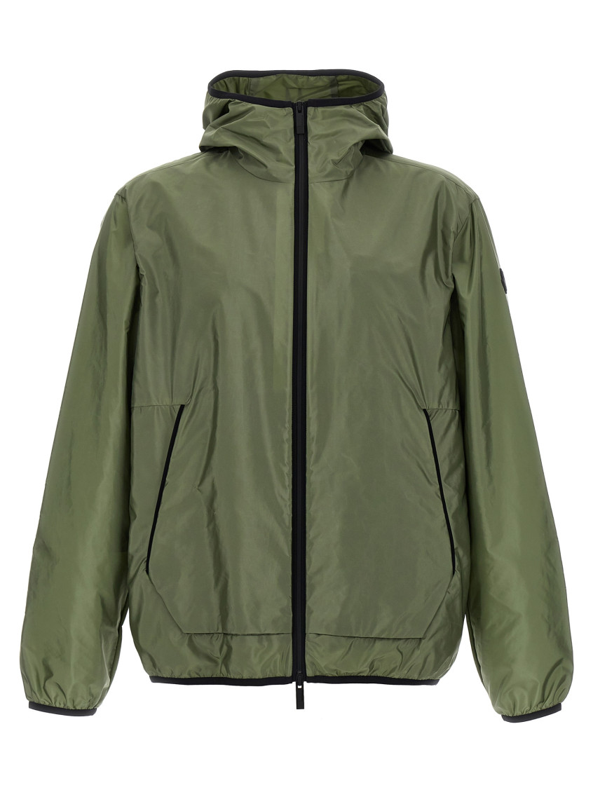 Shop Moncler Green Granier Raincoat