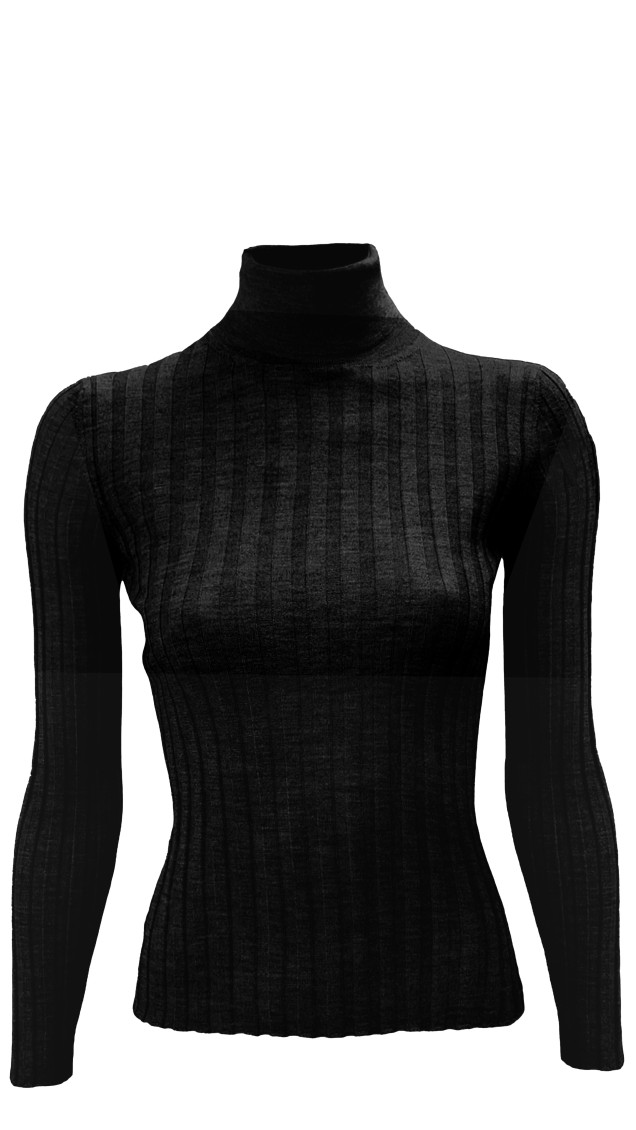 La Rose Maglia Collo Alto Nero In Black