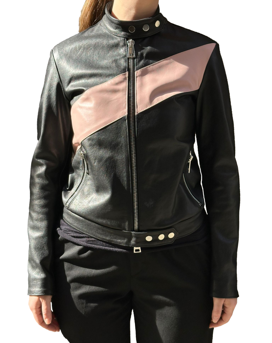 La Rose Black Leather Jacket In Black