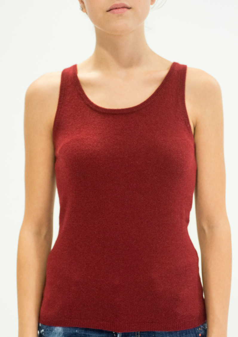 La Rose Canotta Cash Bordeaux In Maroon