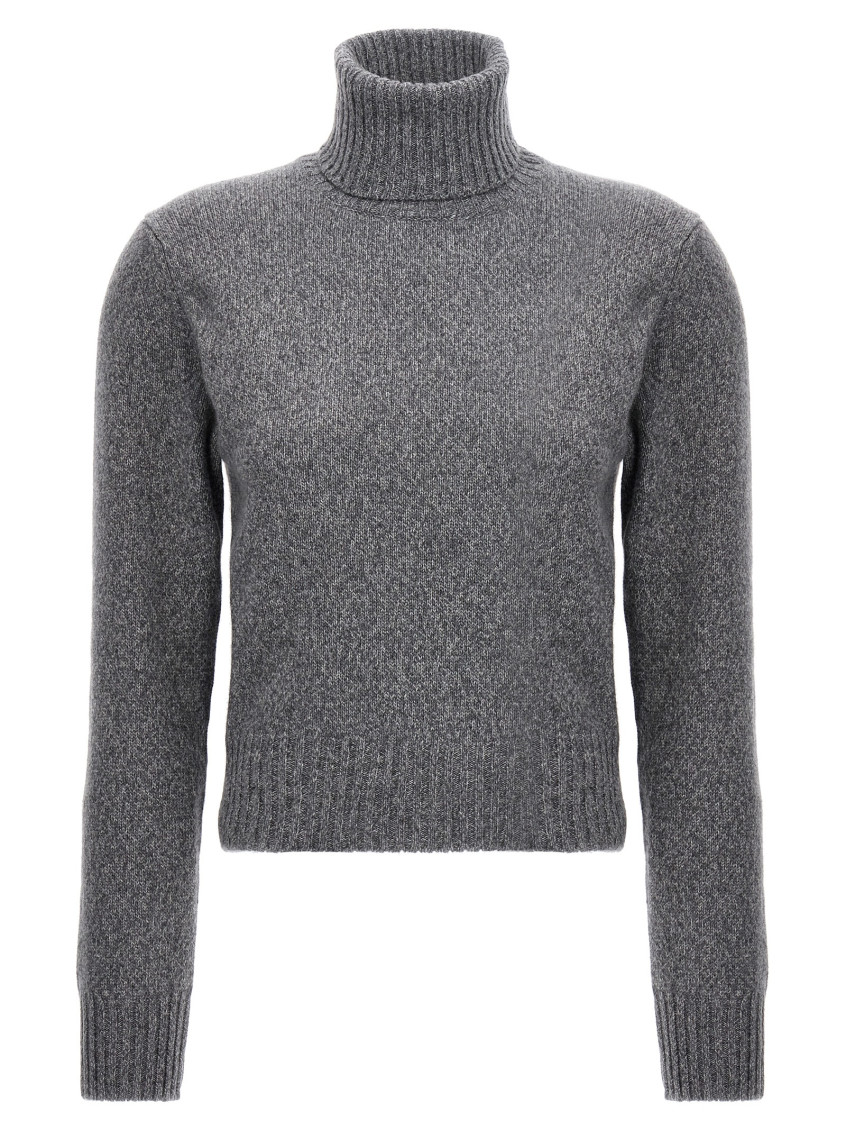 Ami Alexandre Mattiussi Grey Logo Cachemire Sweater In Grey
