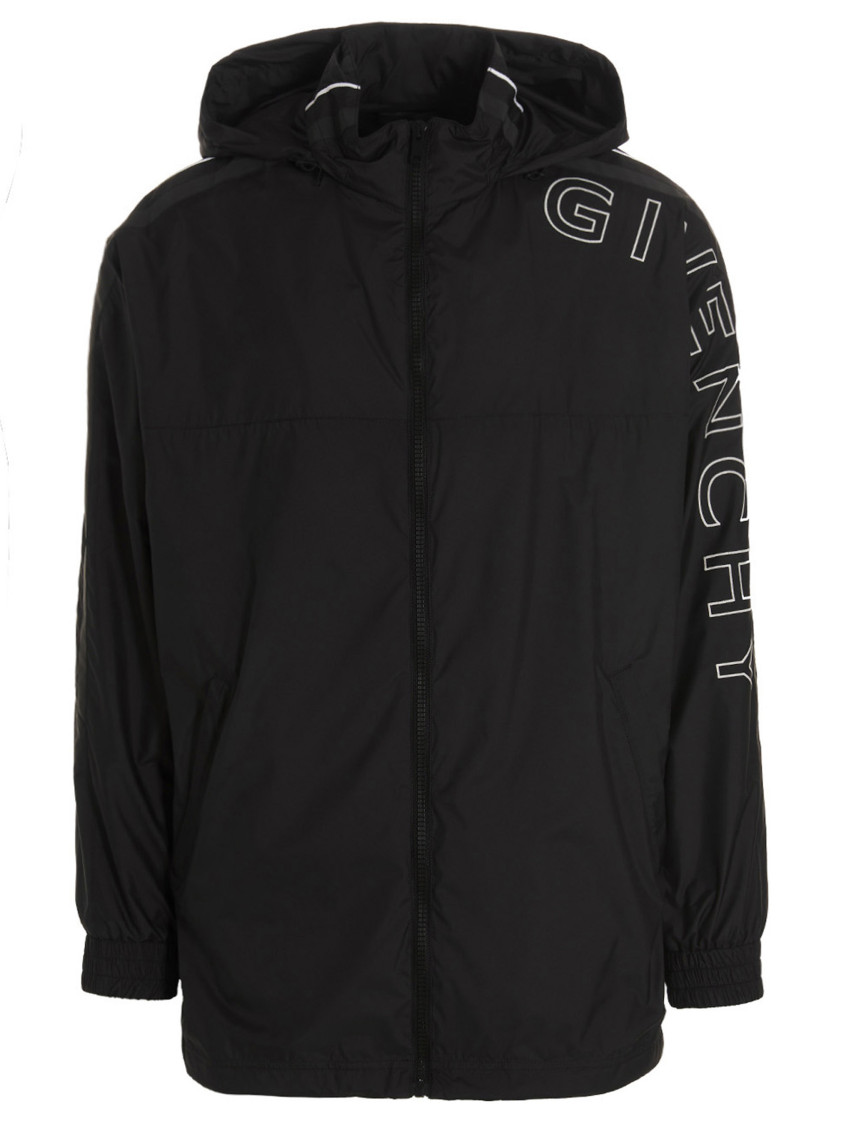 Givenchy Long-sleeve Logo-print Jacket In Black