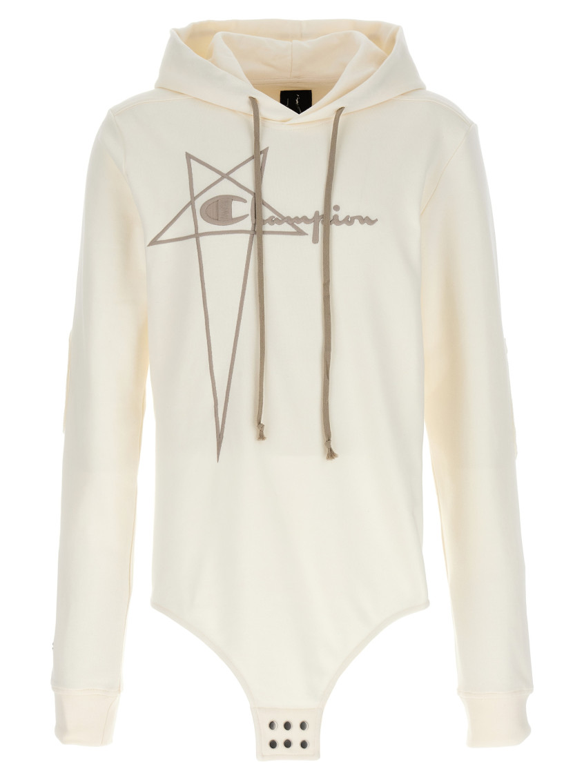 インナー・ルームウェアその他 RICK OWENS Champion x Rick Owens hooded bodysuit White Rick Owens White Hooded Bodysuit