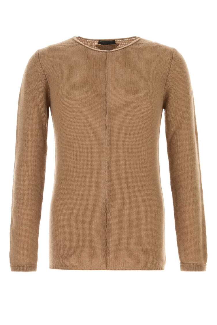 Prada Maglione In Cashmere Cammello Uomo In Brown