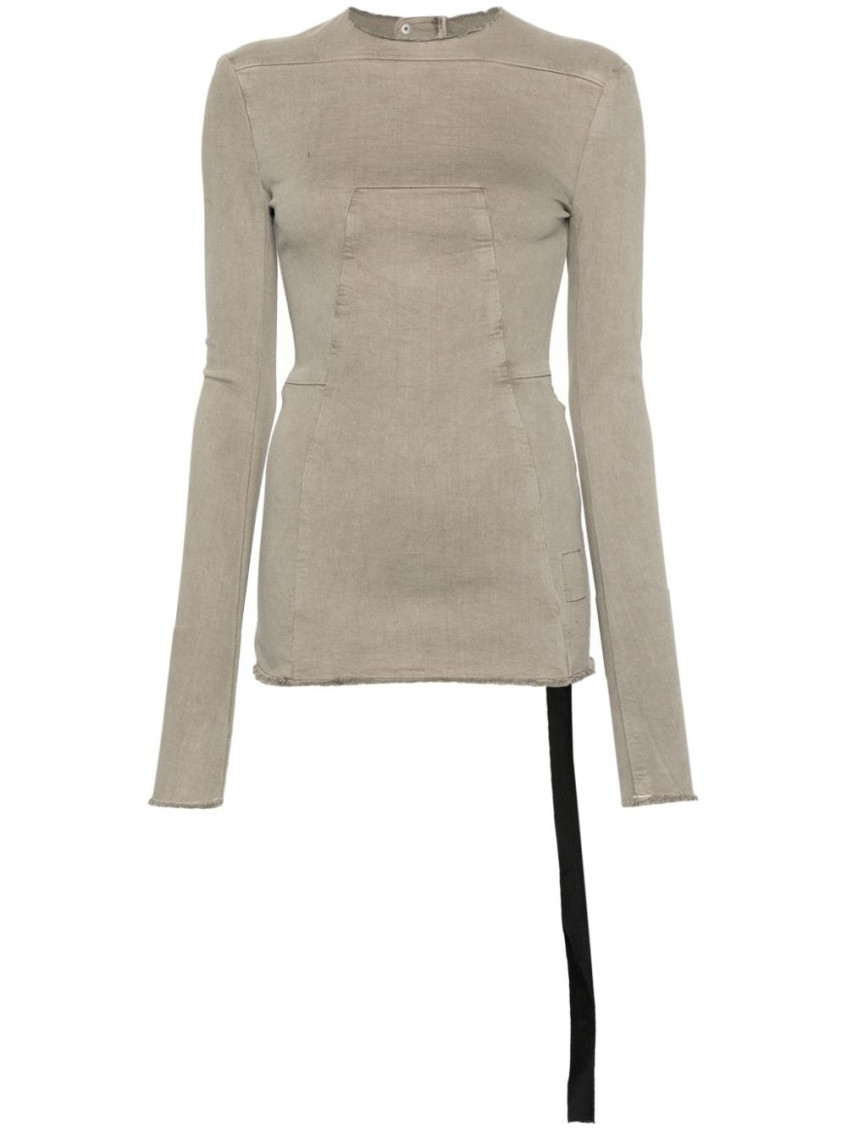 Rick Owens Grey Long Sleeve Denim T-shirt