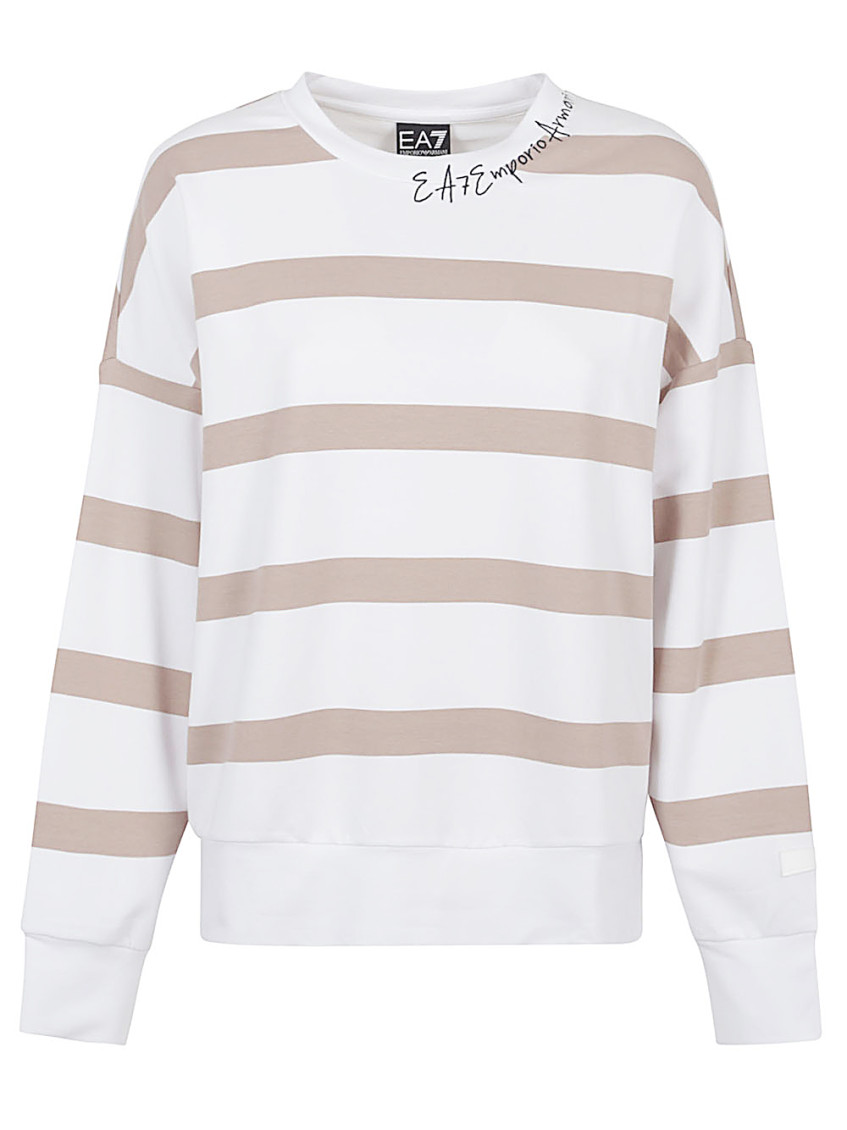 EA7 WHITE STRIPED SWEATSHIRT