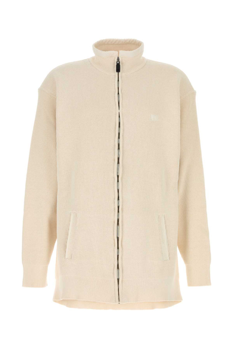 BALENCIAGA BEIGE ZIP-UP SWEATER 