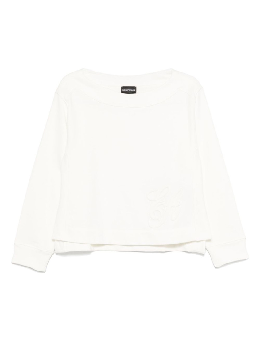 EMPORIO ARMANI WHITE LOGO SWEATSHIRT