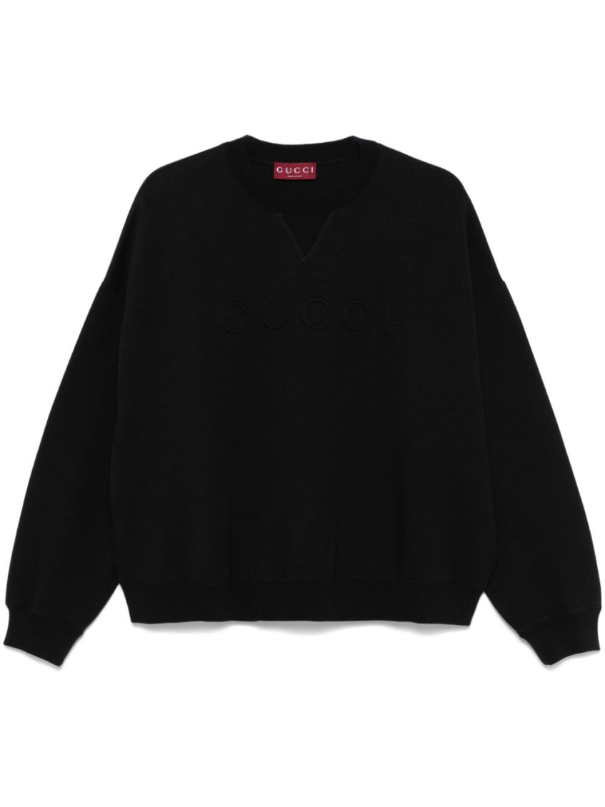 Shop Gucci Black Crewneck Sweatshirt