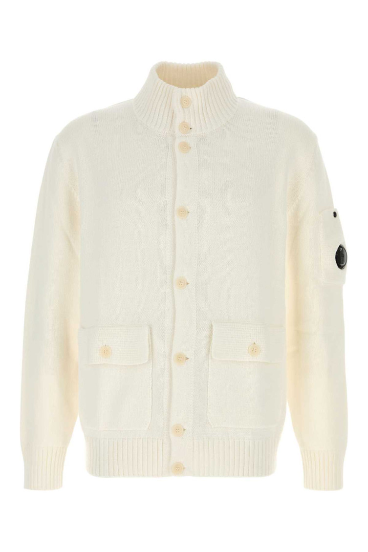 C.p. Company C.p.company White Cotton Cardigan