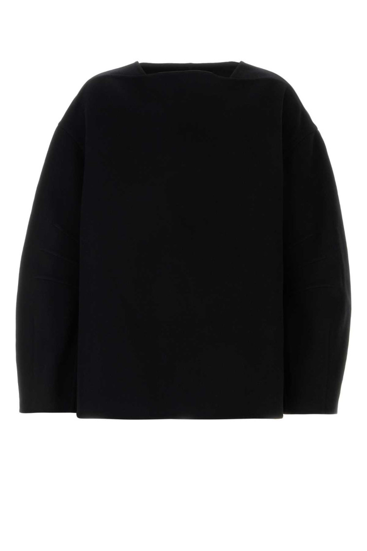 Jil Sander Black Crewneck Solid Sweater In Black