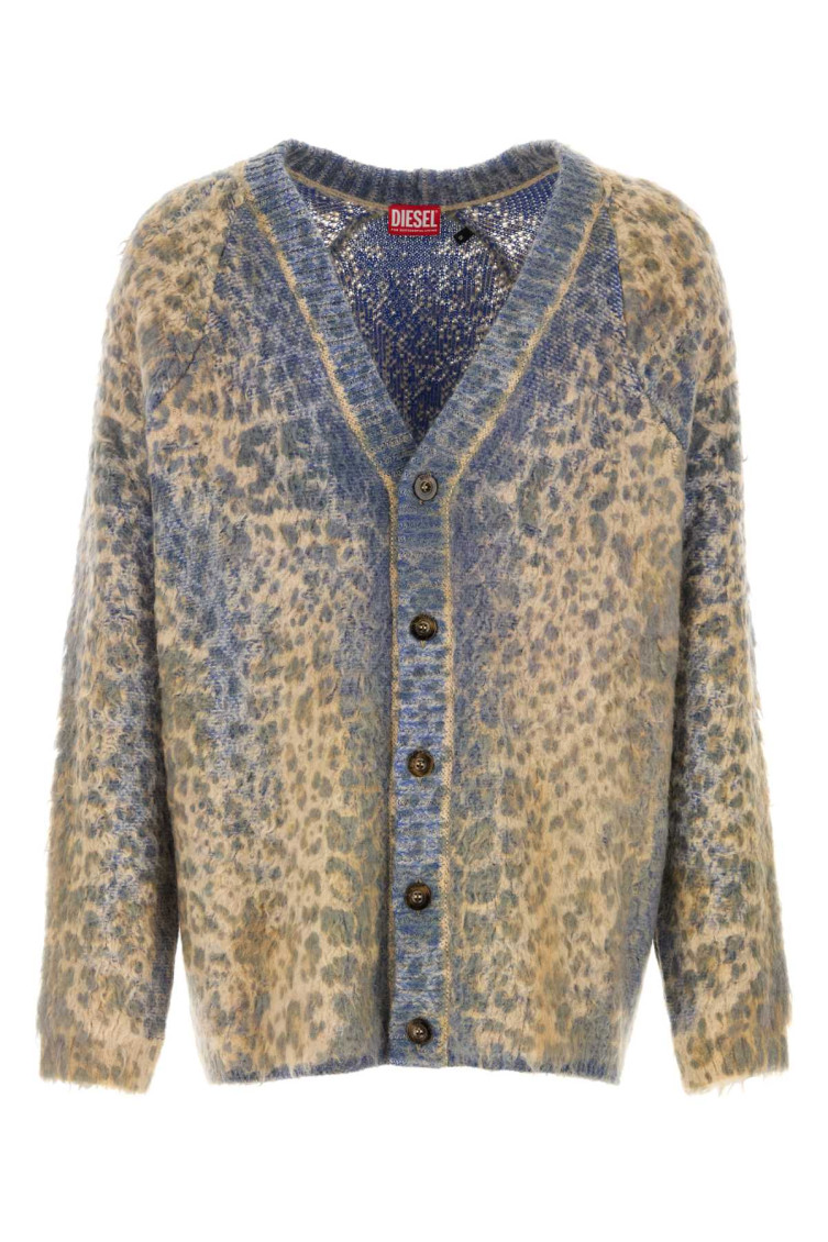 Diesel Men Printed Cotton Blend Cardigan