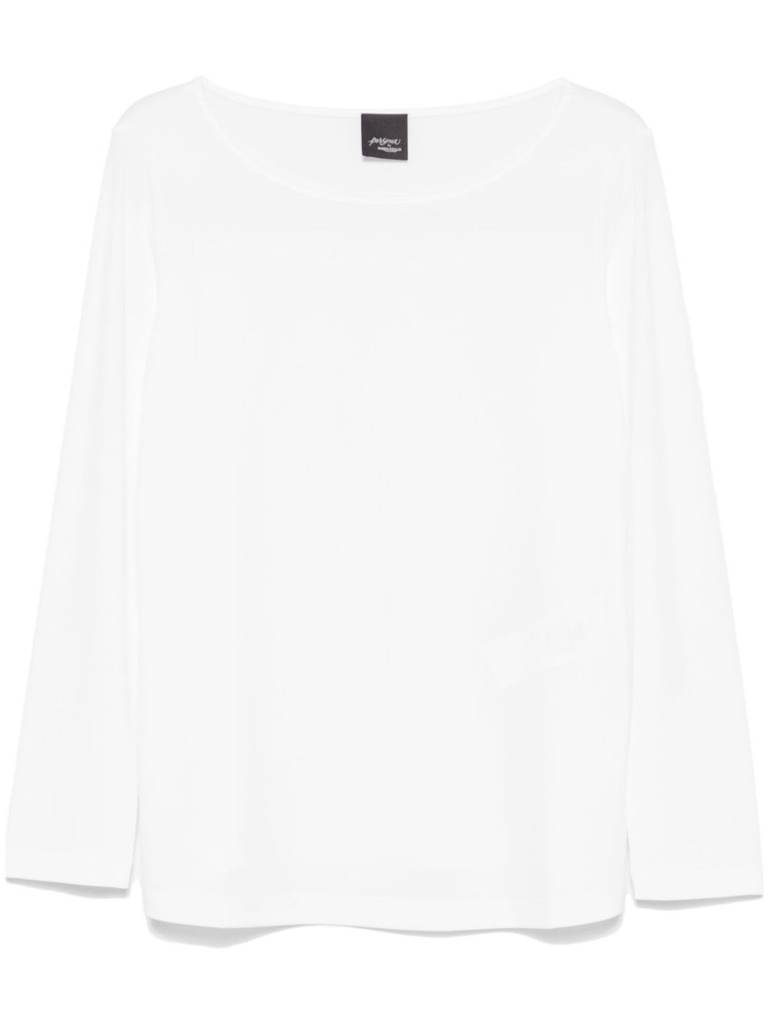 MARINA RINALDI WHITE CREW-NECK ERCOLE T-SHIRT 