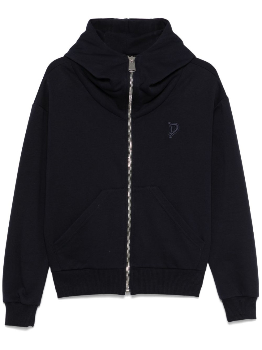 Dondup Zip-up Blue Hoodie With Cozy Hood