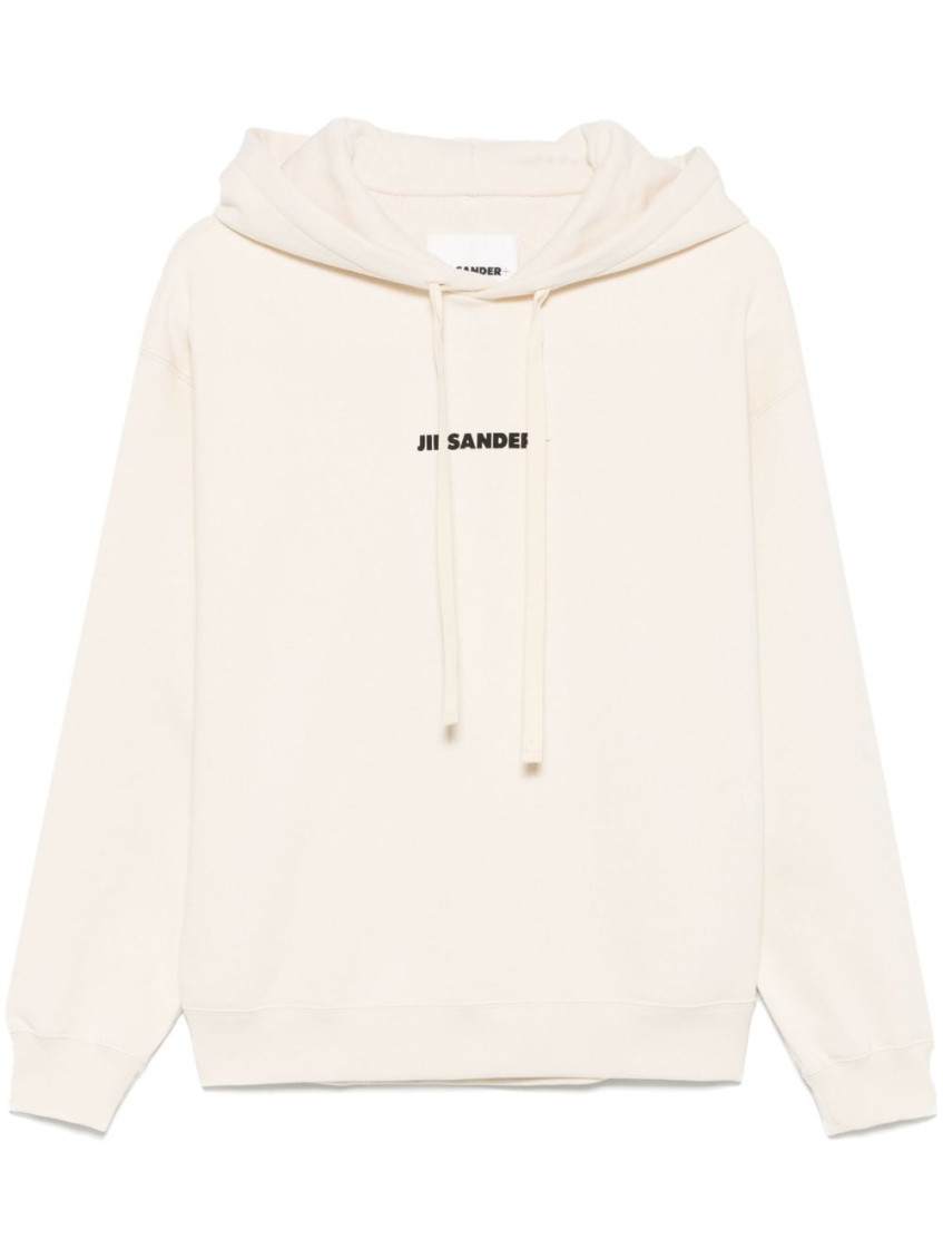 Jil Sander Logo Print Cotton Hoodie