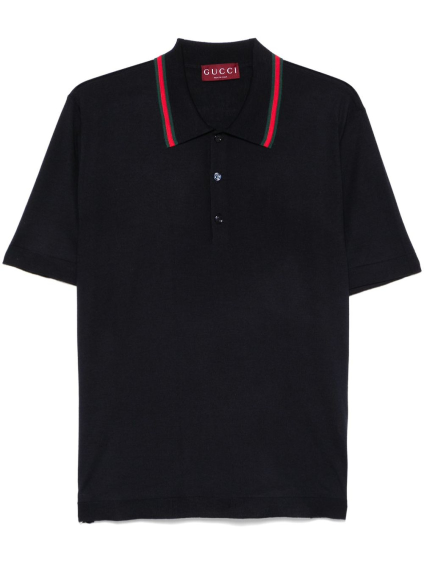 Gucci Mens Ink Green Red Brand-trim Regular-fit Wool Sweatshirt