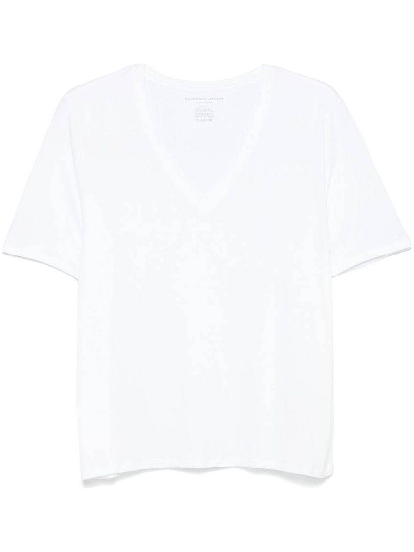 MAJESTIC WHITE V-NECK T-SHIRT