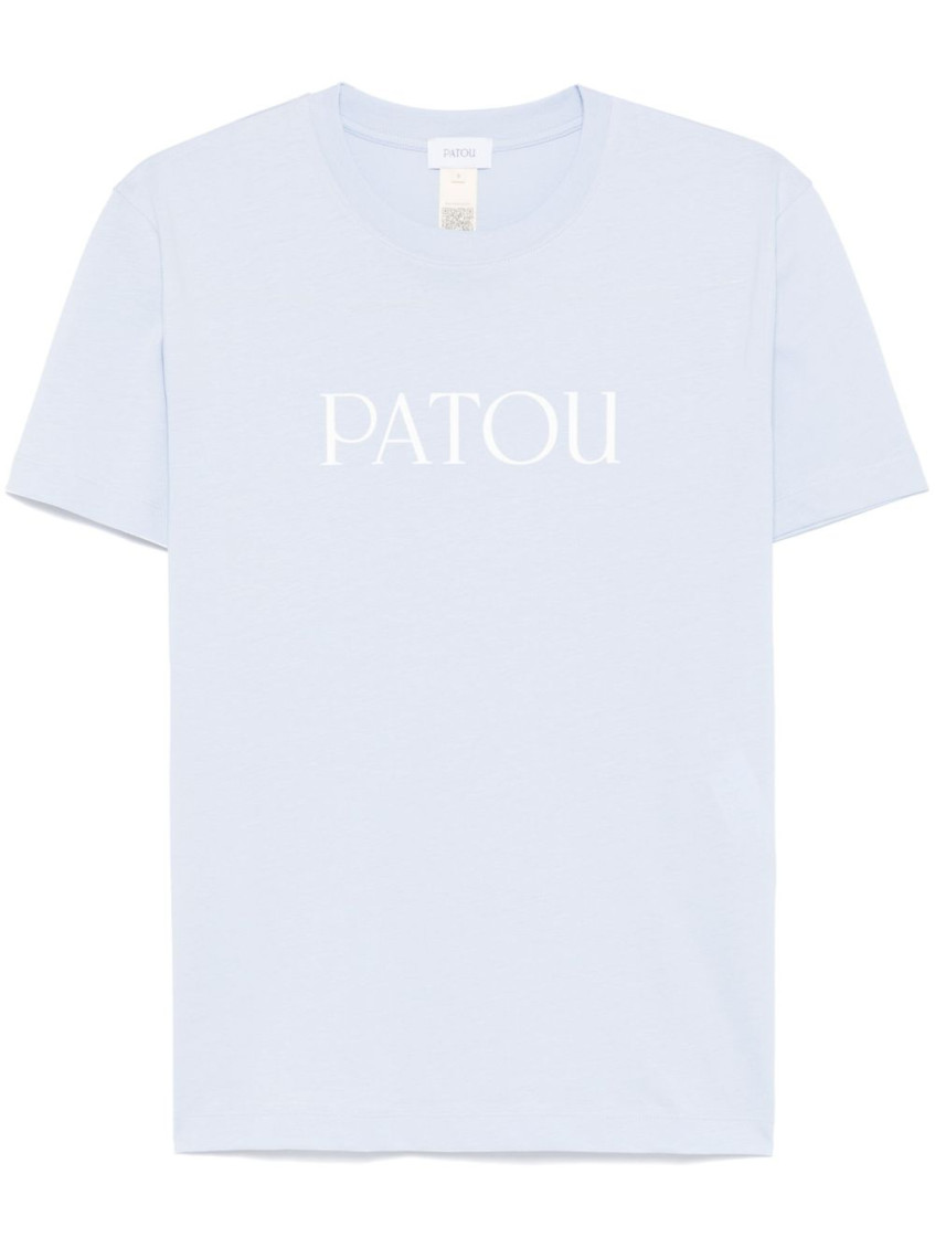 Shop Patou Sky Blue Logo-print Cotton T-shirt