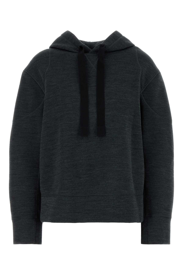 Jil Sander Women's Melange Dark Wool Blend Sweatshirt