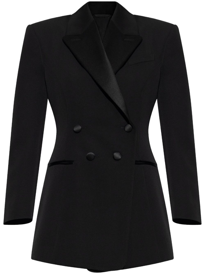Givenchy Double-breasted Silk-blend Satin-trimmed Wool-twill Blazer