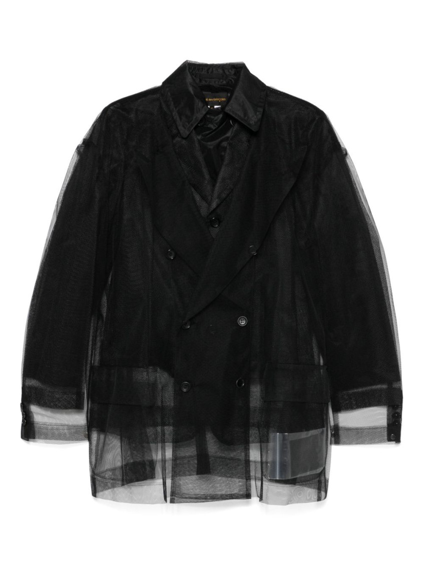 Shop Comme Des Garçons Black Tulle Blazer