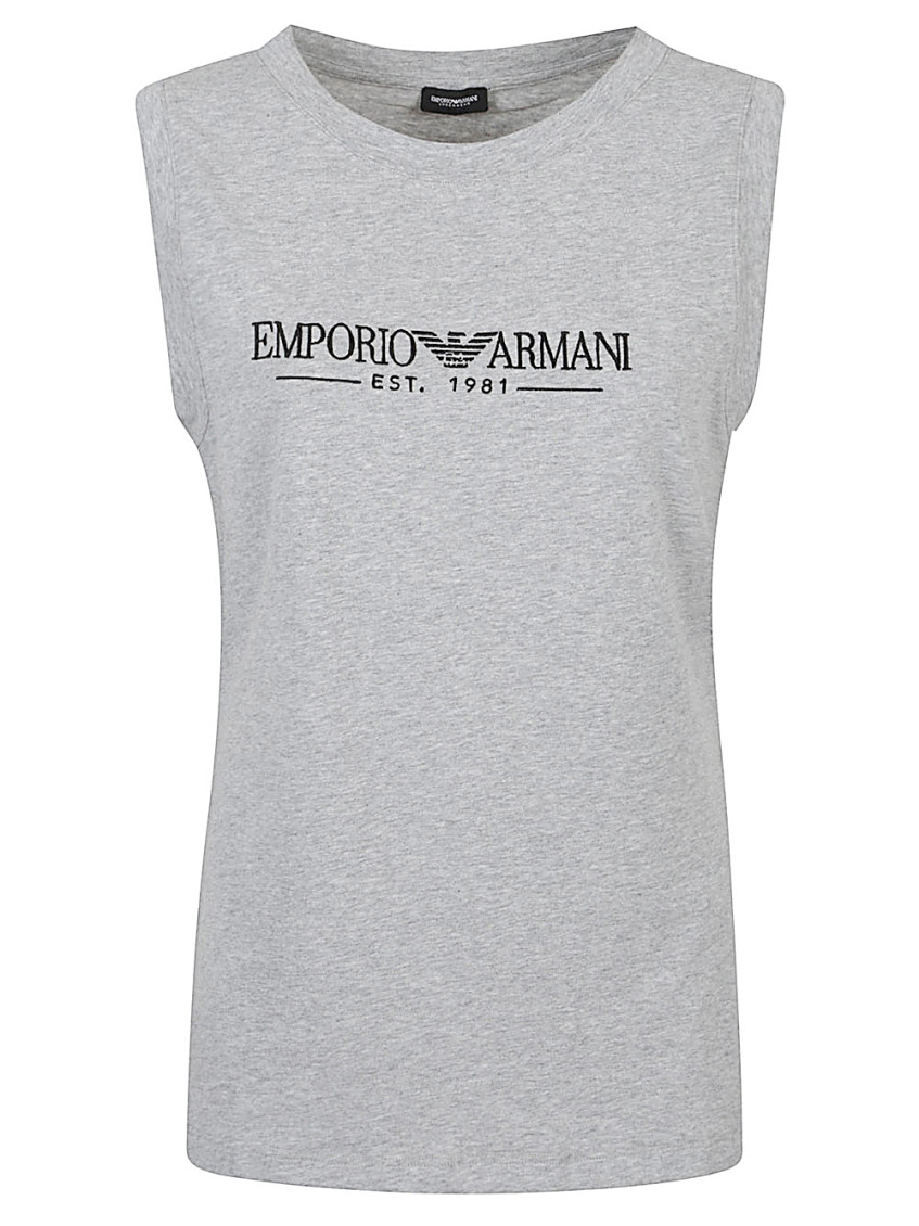 EMPORIO ARMANI GREY COTTON TANK TOP