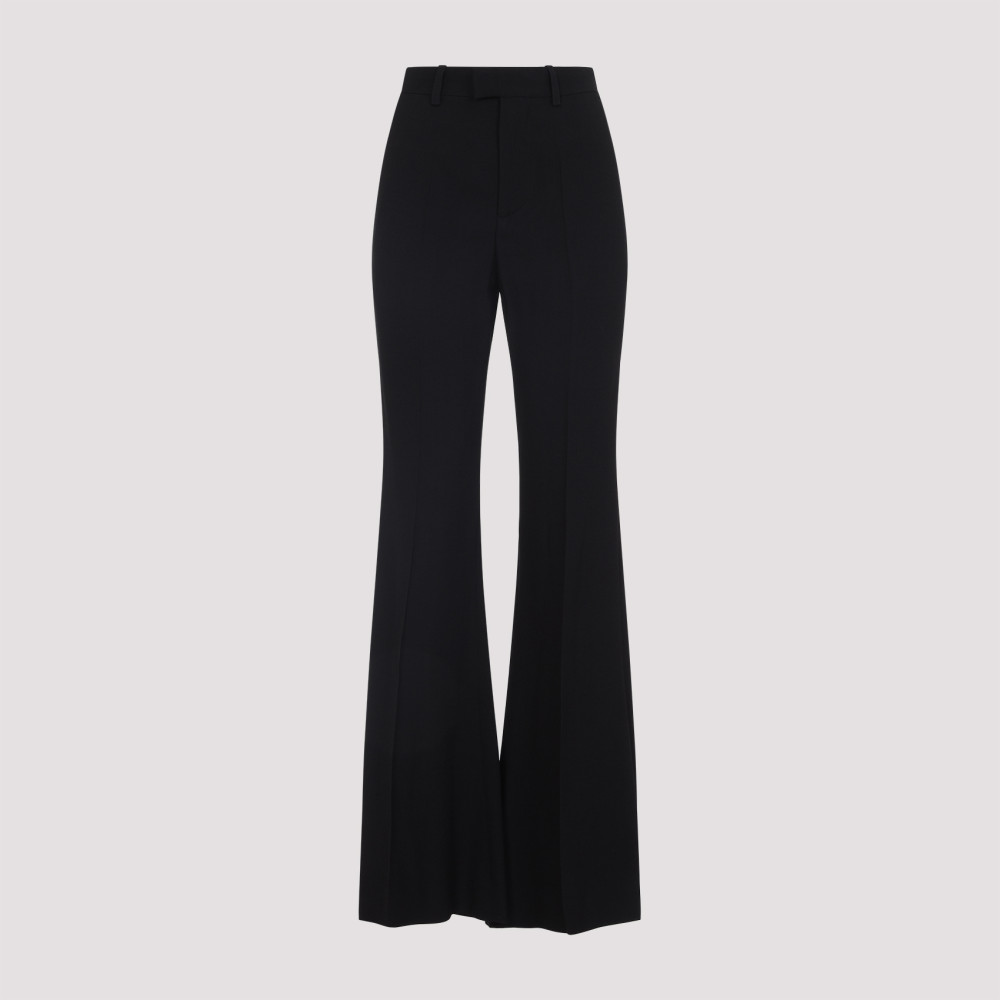 Balenciaga Black Pants With Belt Loops And Flared Leg In Viscose Woman In Black