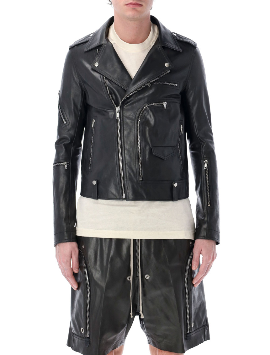 Rick Owens Cropped Jumbo Bauhaus Stooges Jacket In Black