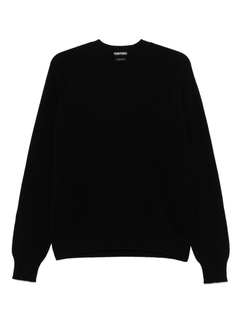 Tom Ford Black Fine Wool Crew Jumper