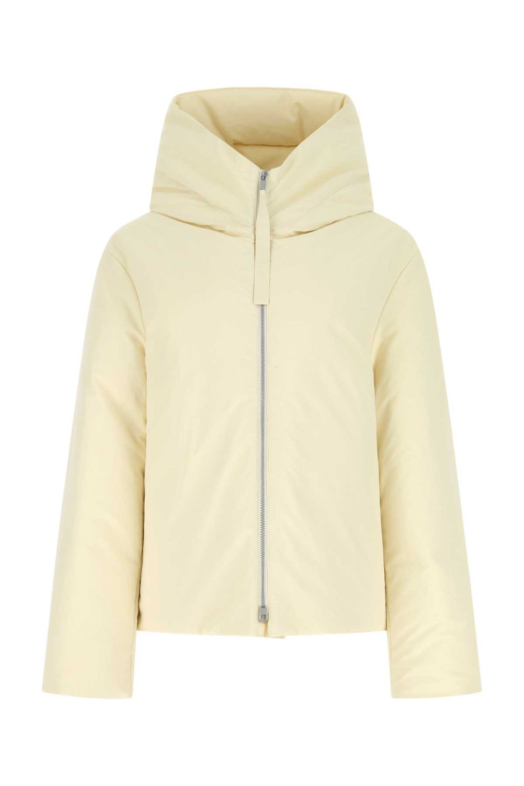 Jil Sander Recycled Polyester Cropped Down Jacket In Neutral