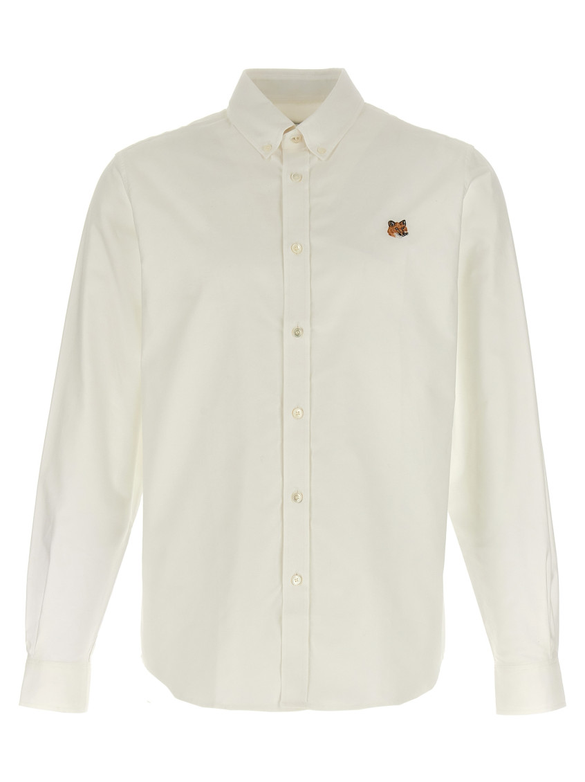 Maison Kitsuné Maison Kitsune "mini Fox Head Oxford Shirt" In White