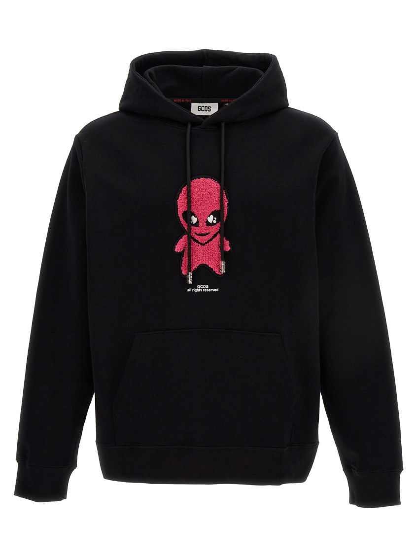 スウェット・トレーナー GCDS 'Wirdo' hoodie Black  FW23M100191 GCDS Black Wirdo Hoodie for Men Online USA at Darveys.com
