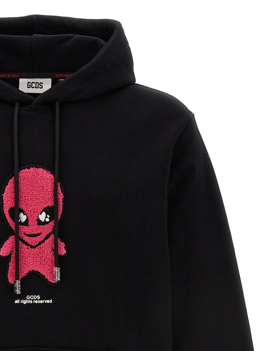 スウェット・トレーナー GCDS 'Wirdo' hoodie Black  FW23M100191 GCDS Black Wirdo Hoodie for Men Online USA at Darveys.com