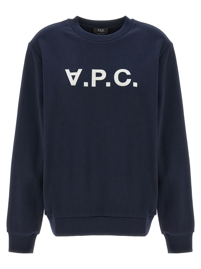 Apc A.p.c. Relaxed-fit Lightweight Cotton Blend Sweatshirt In Navy Blue