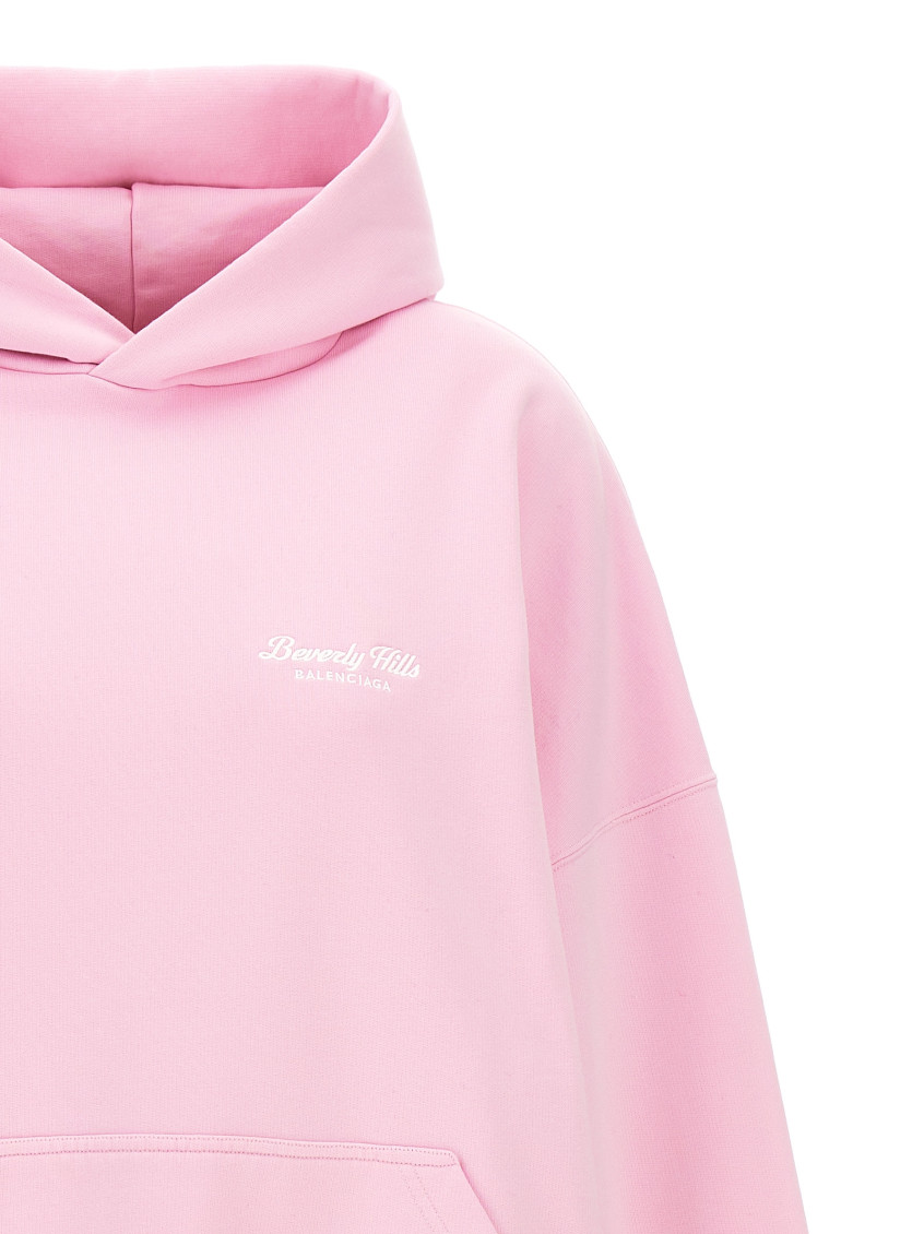 Balenciaga Light Pink Front Logo Hoodie for Women Online India at Darveys