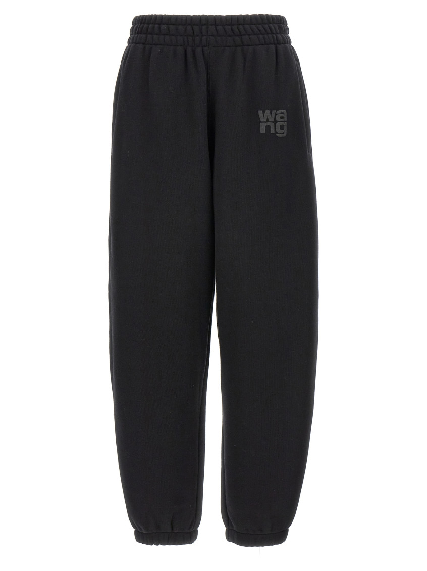 Alexander Wang Women Sweatpants With Raised Glitter Logo Detailing In Black
