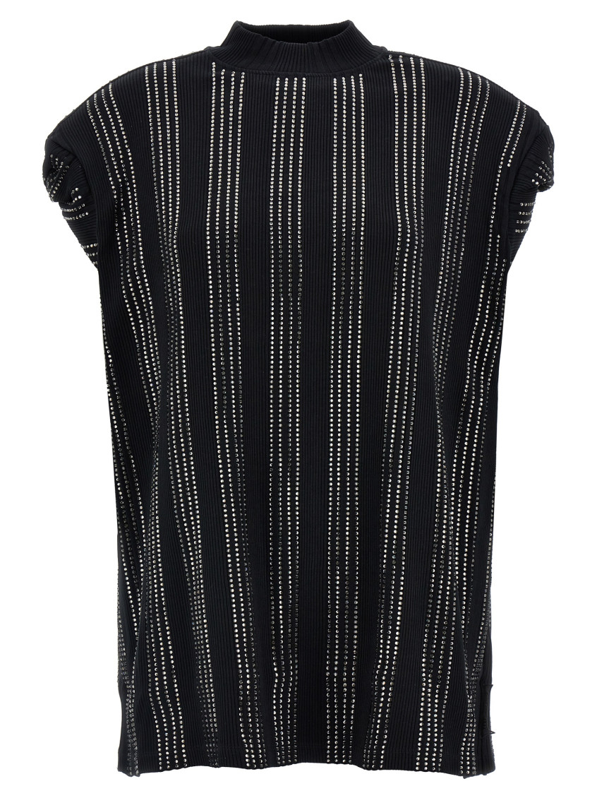 Attico Crystal Cotton T-shirt - Women's - Cotton In Black