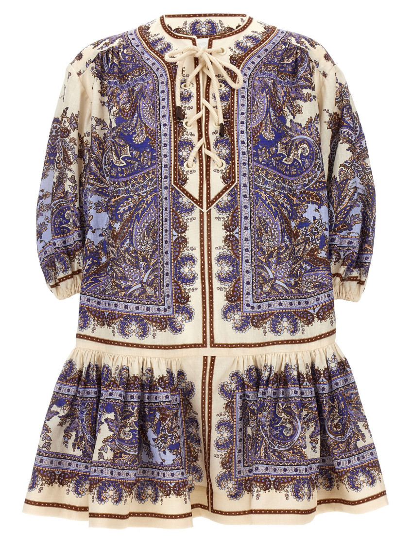 Shop Zimmermann Multicolor Ottie Eyelet Mini Dress