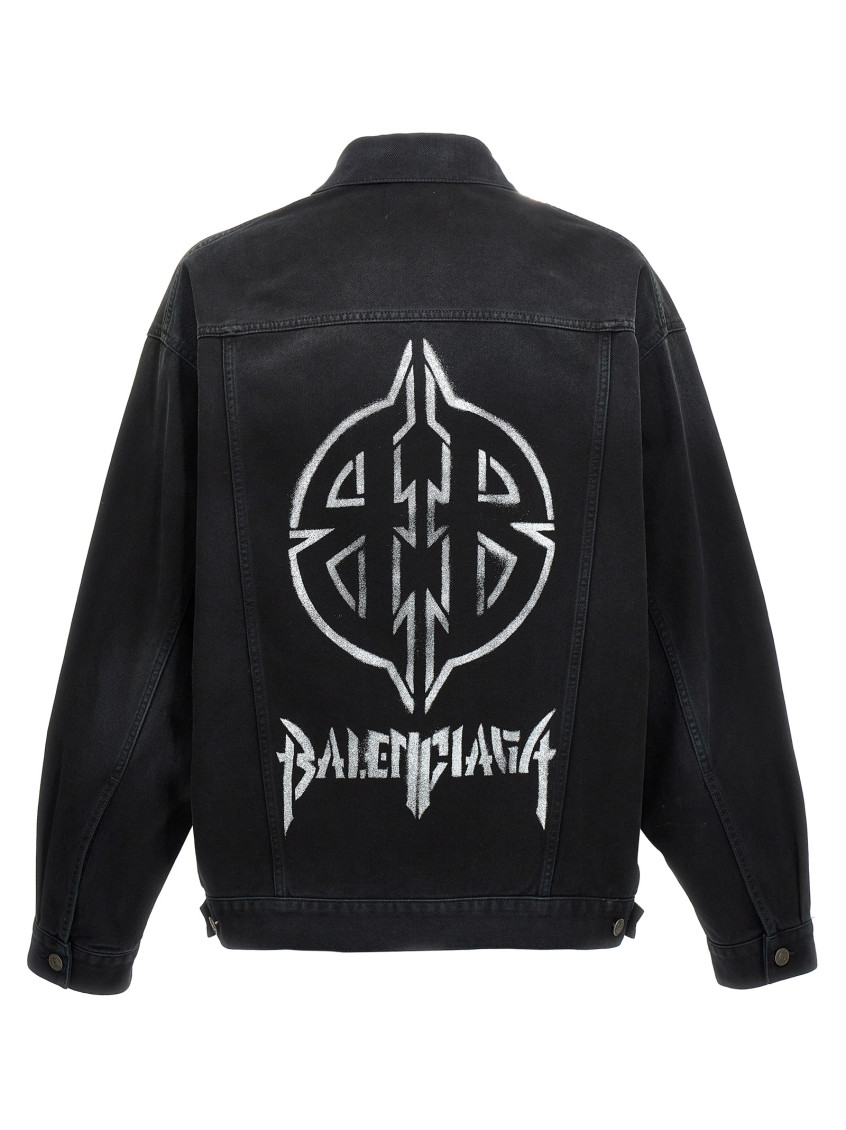 Balenciaga Black Logo Print Jacket